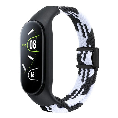For Xiaomi Mi Band 3 / 4 / 5 / 6 / 7 Braided Nylon Strap Magnetic Watch Band