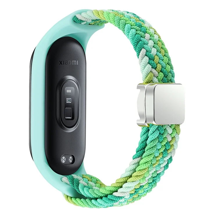 For Xiaomi Mi Band 3 / 4 / 5 / 6 / 7 Braided Nylon Strap Magnetic Watch Band