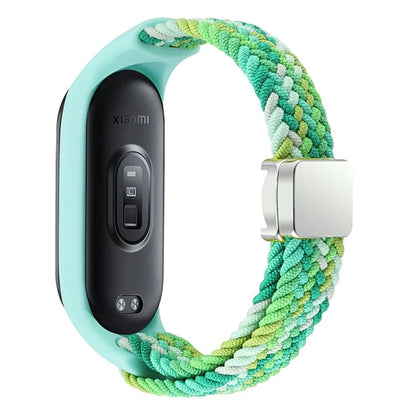 For Xiaomi Mi Band 3 / 4 / 5 / 6 / 7 Braided Nylon Strap Magnetic Watch Band