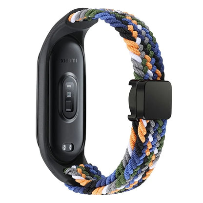 For Xiaomi Mi Band 3 / 4 / 5 / 6 / 7 Braided Nylon Strap Magnetic Watch Band