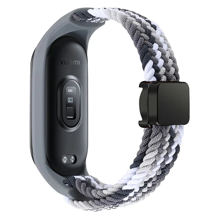 For Xiaomi Mi Band 3 / 4 / 5 / 6 / 7 Braided Nylon Strap Magnetic Watch Band