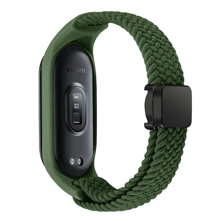 For Xiaomi Mi Band 3 / 4 / 5 / 6 / 7 Braided Nylon Strap Magnetic Watch Band