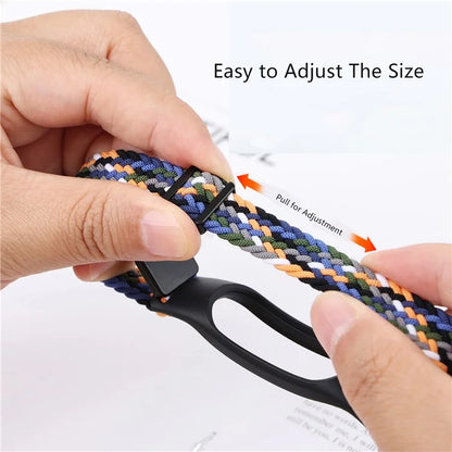 For Xiaomi Mi Band 3 / 4 / 5 / 6 / 7 Braided Nylon Strap Magnetic Watch Band