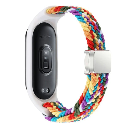 For Xiaomi Mi Band 3 / 4 / 5 / 6 / 7 Braided Nylon Strap Magnetic Watch Band