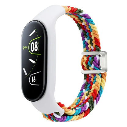 For Xiaomi Mi Band 3 / 4 / 5 / 6 / 7 Braided Nylon Strap Magnetic Watch Band