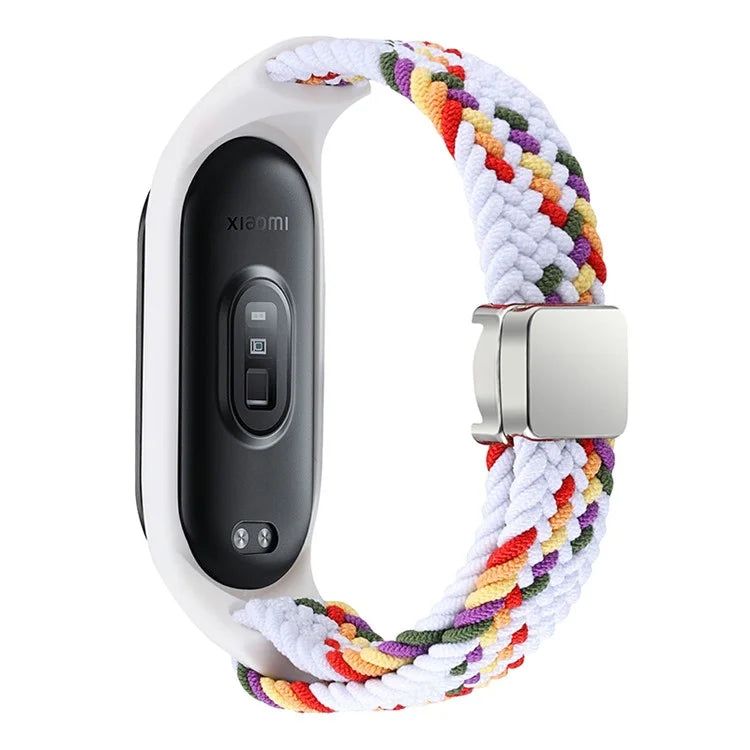 For Xiaomi Mi Band 3 / 4 / 5 / 6 / 7 Braided Nylon Strap Magnetic Watch Band