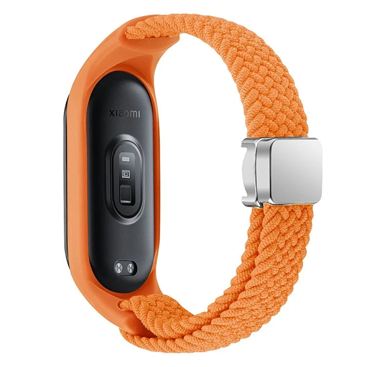 For Xiaomi Mi Band 3 / 4 / 5 / 6 / 7 Braided Nylon Strap Magnetic Watch Band