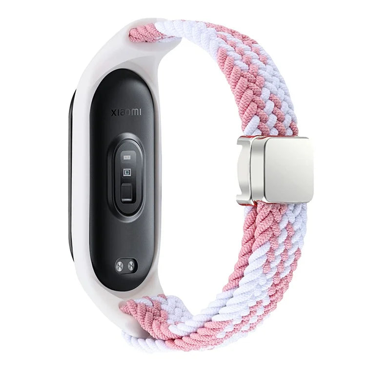 For Xiaomi Mi Band 3 / 4 / 5 / 6 / 7 Braided Nylon Strap Magnetic Watch Band