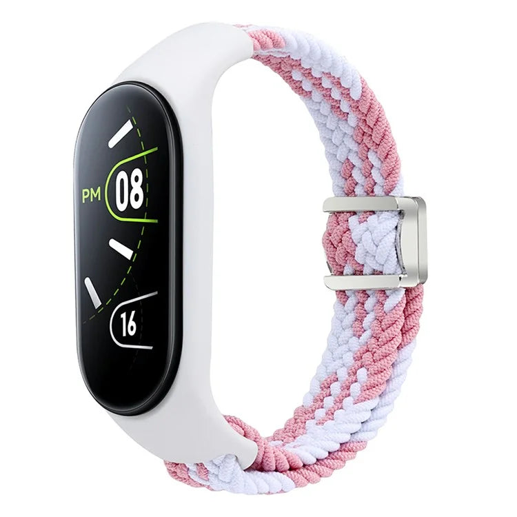 For Xiaomi Mi Band 3 / 4 / 5 / 6 / 7 Braided Nylon Strap Magnetic Watch Band