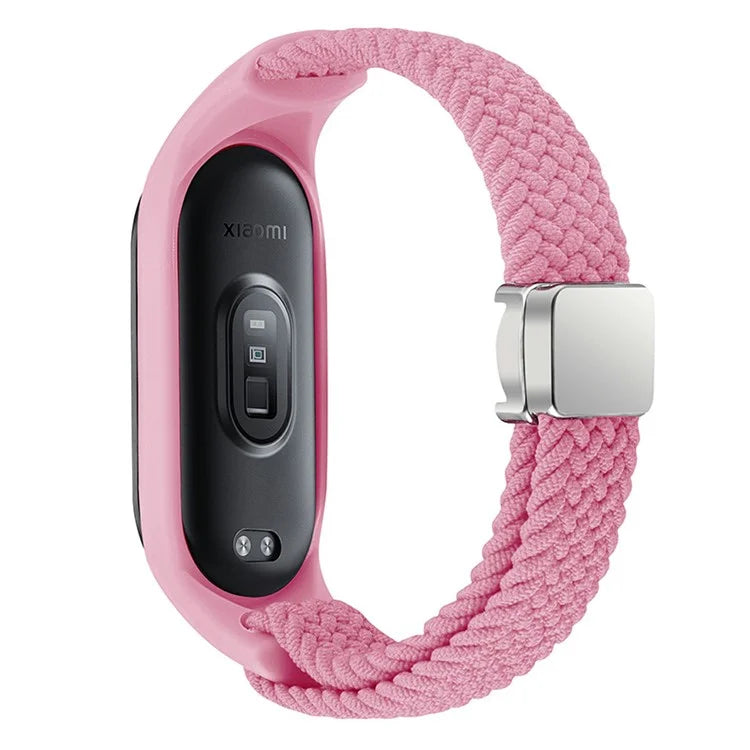 For Xiaomi Mi Band 3 / 4 / 5 / 6 / 7 Braided Nylon Strap Magnetic Watch Band