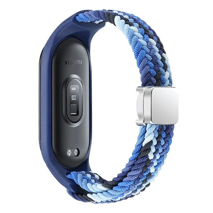 For Xiaomi Mi Band 3 / 4 / 5 / 6 / 7 Braided Nylon Strap Magnetic Watch Band