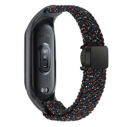 For Xiaomi Mi Band 3 / 4 / 5 / 6 / 7 Braided Nylon Strap Magnetic Watch Band