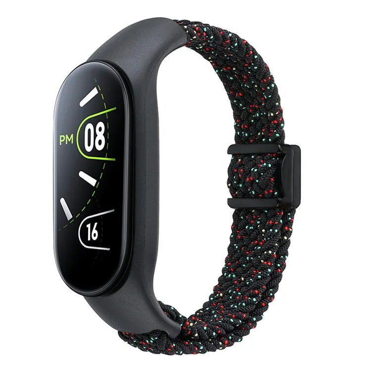 For Xiaomi Mi Band 3 / 4 / 5 / 6 / 7 Braided Nylon Strap Magnetic Watch Band