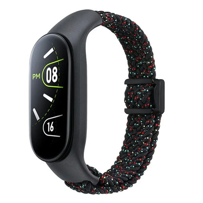 For Xiaomi Mi Band 3 / 4 / 5 / 6 / 7 Braided Nylon Strap Magnetic Watch Band
