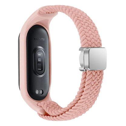 For Xiaomi Mi Band 3 / 4 / 5 / 6 / 7 Braided Nylon Strap Magnetic Watch Band