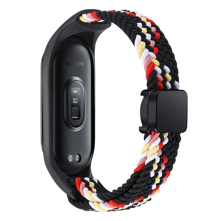 For Xiaomi Mi Band 3 / 4 / 5 / 6 / 7 Braided Nylon Strap Magnetic Watch Band