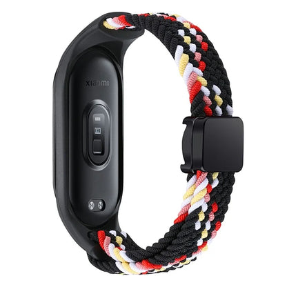 For Xiaomi Mi Band 3 / 4 / 5 / 6 / 7 Braided Nylon Strap Magnetic Watch Band