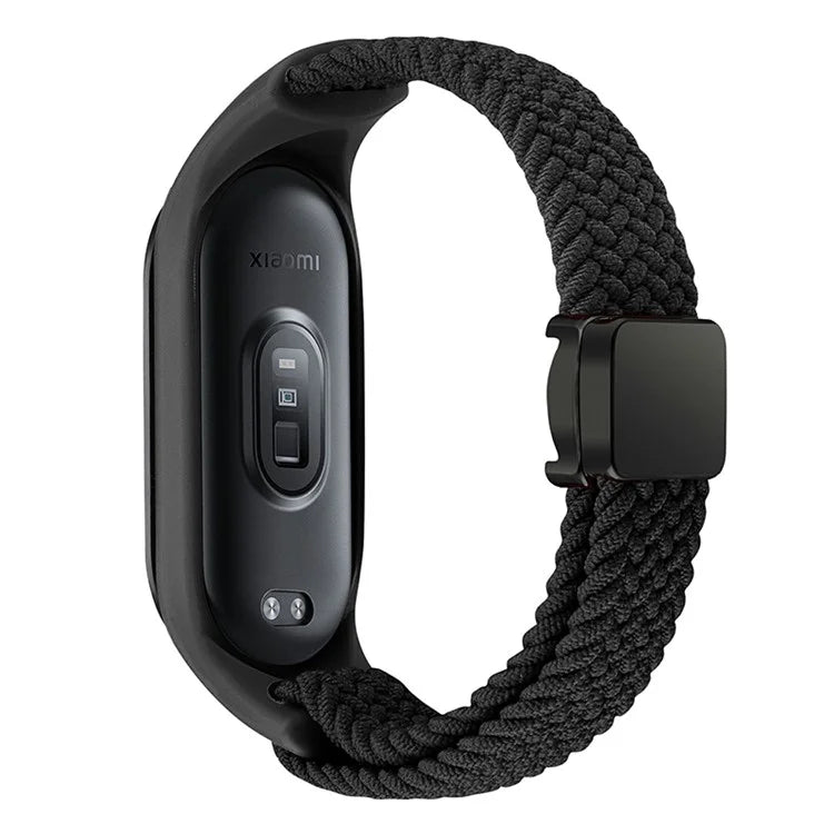 For Xiaomi Mi Band 3 / 4 / 5 / 6 / 7 Braided Nylon Strap Magnetic Watch Band