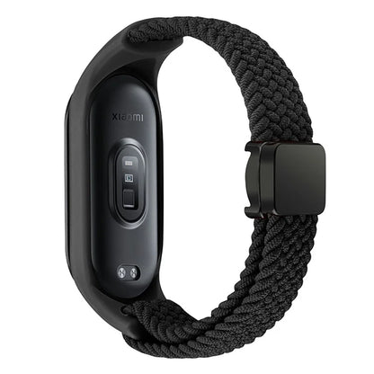 For Xiaomi Mi Band 3 / 4 / 5 / 6 / 7 Braided Nylon Strap Magnetic Watch Band