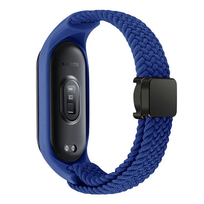 For Xiaomi Mi Band 3 / 4 / 5 / 6 / 7 Braided Nylon Strap Magnetic Watch Band