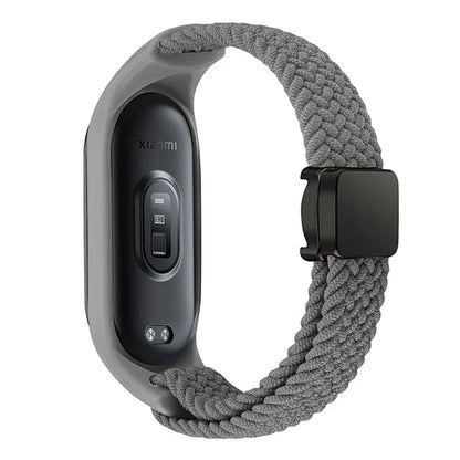 For Xiaomi Mi Band 3 / 4 / 5 / 6 / 7 Braided Nylon Strap Magnetic Watch Band