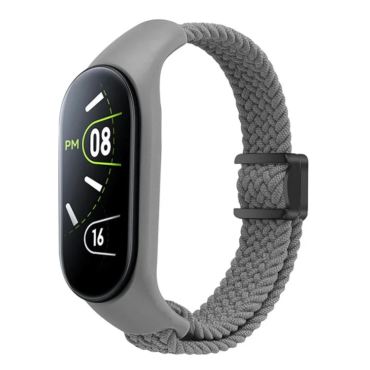 For Xiaomi Mi Band 3 / 4 / 5 / 6 / 7 Braided Nylon Strap Magnetic Watch Band