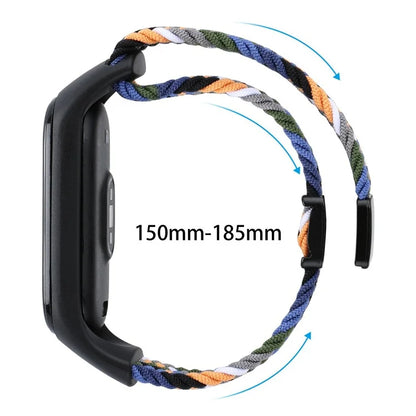 For Xiaomi Mi Band 3 / 4 / 5 / 6 / 7 Braided Nylon Strap Magnetic Watch Band