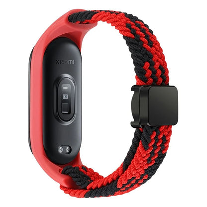 For Xiaomi Mi Band 3 / 4 / 5 / 6 / 7 Braided Nylon Strap Magnetic Watch Band