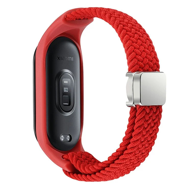 For Xiaomi Mi Band 3 / 4 / 5 / 6 / 7 Braided Nylon Strap Magnetic Watch Band