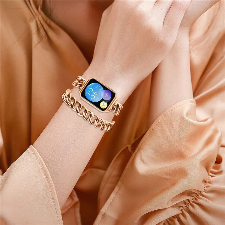 For Xiaomi Smart Band 8 Pro Double-Circle Band Stainless Steel Watch Strap