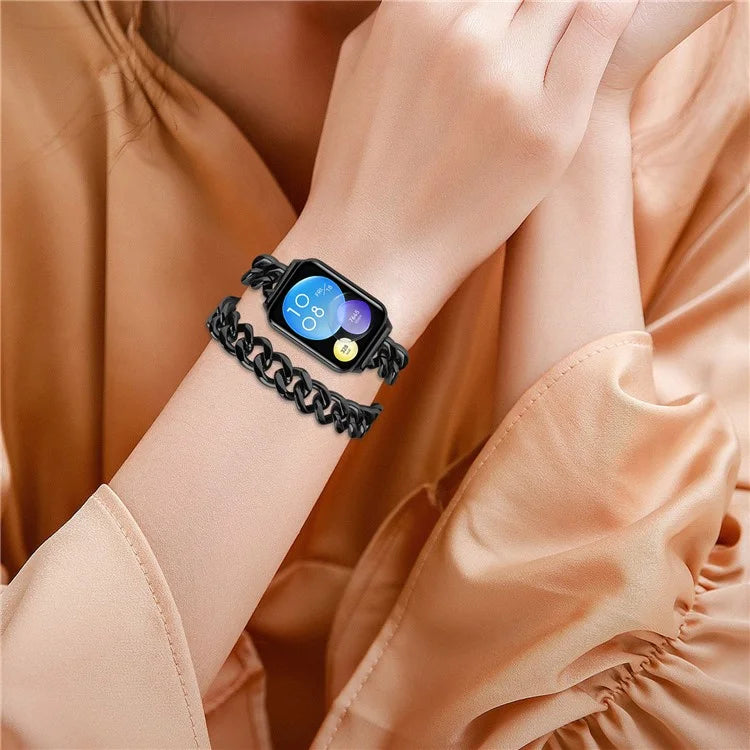 For Xiaomi Smart Band 8 Pro Double-Circle Band Stainless Steel Watch Strap