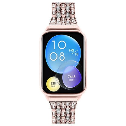 For Xiaomi Smart Band 8 Pro 3 Rows Rhinestone Zinc Alloy Watch Band Women Replacement Strap