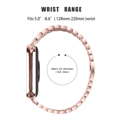 For Xiaomi Smart Band 8 Pro 3 Rows Rhinestone Zinc Alloy Watch Band Women Replacement Strap