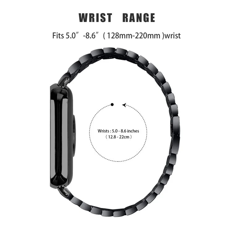 For Xiaomi Smart Band 8 Pro 3 Rows Rhinestone Zinc Alloy Watch Band Women Replacement Strap