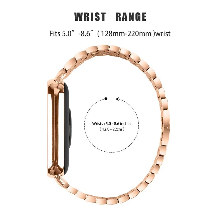 For Xiaomi Smart Band 8 Pro 3 Rows Rhinestone Zinc Alloy Watch Band Women Replacement Strap