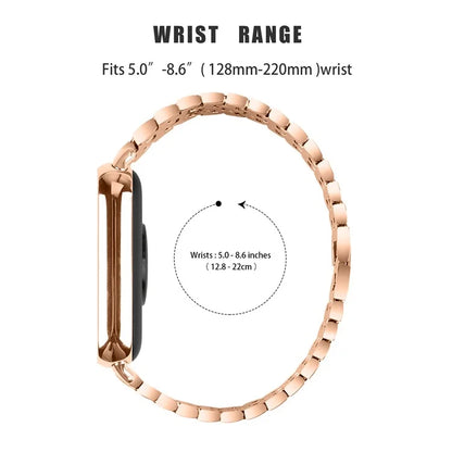 For Xiaomi Smart Band 8 Pro 3 Rows Rhinestone Zinc Alloy Watch Band Women Replacement Strap