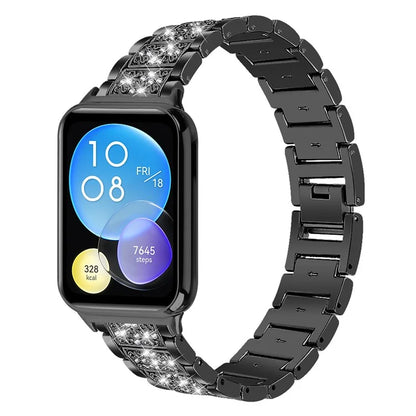 For Xiaomi Smart Band 8 Pro S-Shape Rhinestone Zinc Alloy Watch Strap Band