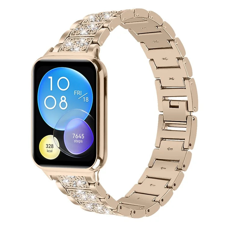 For Xiaomi Smart Band 8 Pro S-Shape Rhinestone Zinc Alloy Watch Strap Band