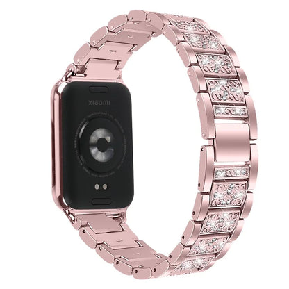 For Xiaomi Smart Band 8 Pro S-Shape Rhinestone Zinc Alloy Watch Strap Band