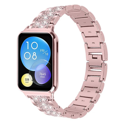 For Xiaomi Smart Band 8 Pro S-Shape Rhinestone Zinc Alloy Watch Strap Band