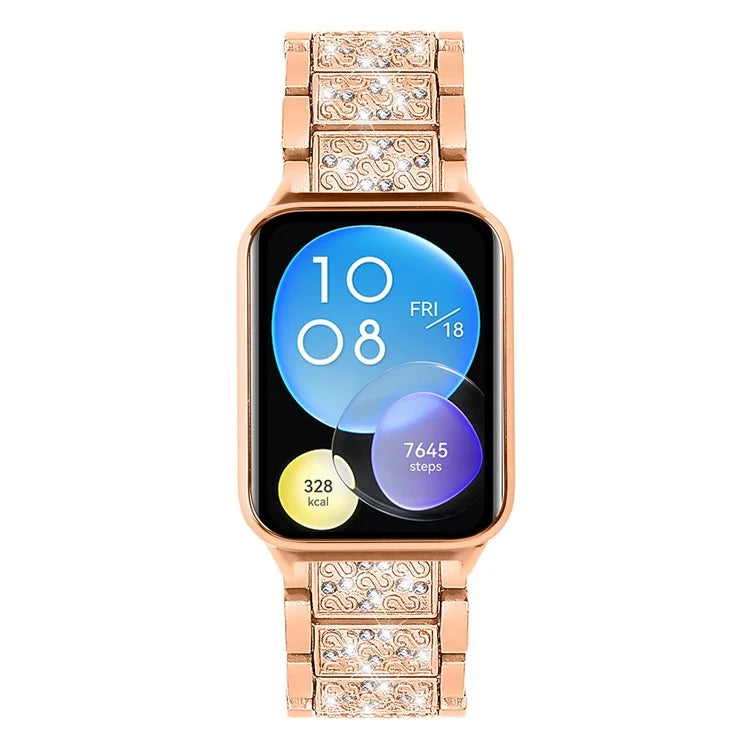 For Xiaomi Smart Band 8 Pro S-Shape Rhinestone Zinc Alloy Watch Strap Band