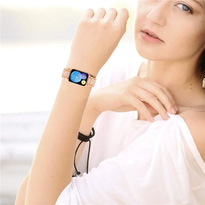 For Xiaomi Smart Band 8 Pro S-Shape Rhinestone Zinc Alloy Watch Strap Band