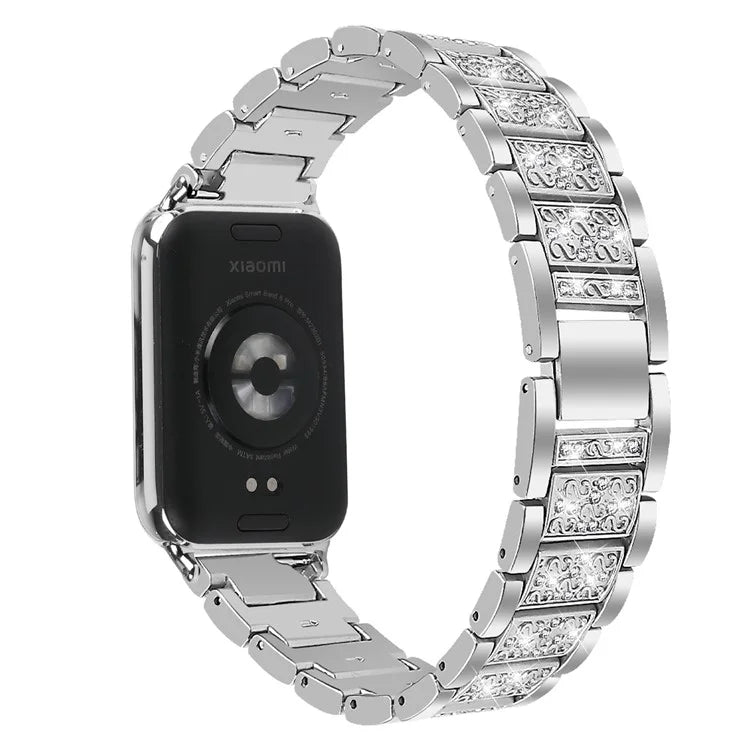 For Xiaomi Smart Band 8 Pro S-Shape Rhinestone Zinc Alloy Watch Strap Band