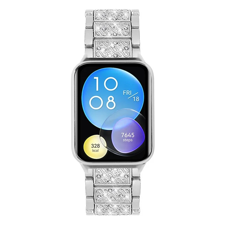 For Xiaomi Smart Band 8 Pro S-Shape Rhinestone Zinc Alloy Watch Strap Band