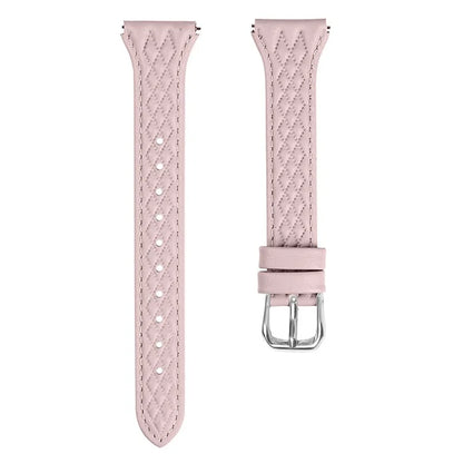For Garmin Vivomove HR / Vivomove Rhombus Design Top-layer Cow Leather Watch Bracelet Band