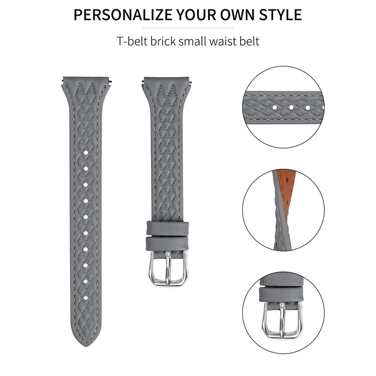 Watch Strap for Huami Amazfit Cheetah Pro Rhombus Imprinted Genuine Cow Leather Band