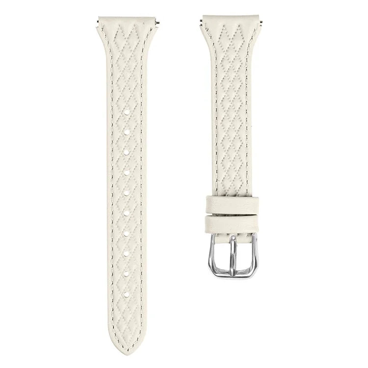 For LG Watch Sport Replacement Band Rhombus Imprinted Genuine Cow Leather Watch Strap