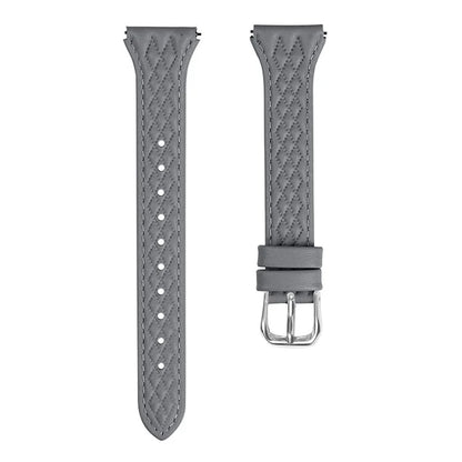 For LG Watch Sport Replacement Band Rhombus Imprinted Genuine Cow Leather Watch Strap