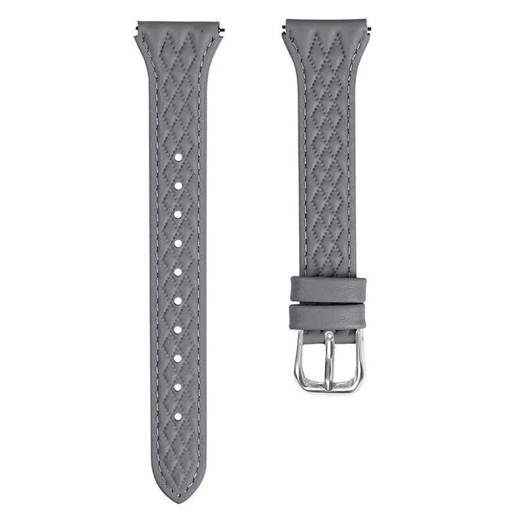 Genuine Cow Leather Band for Garmin Forerunner 645 / 645 Music Rhombus Imprinted Watch Strap