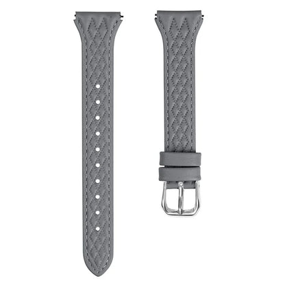 Genuine Cow Leather Band for Garmin Forerunner 645 / 645 Music Rhombus Imprinted Watch Strap